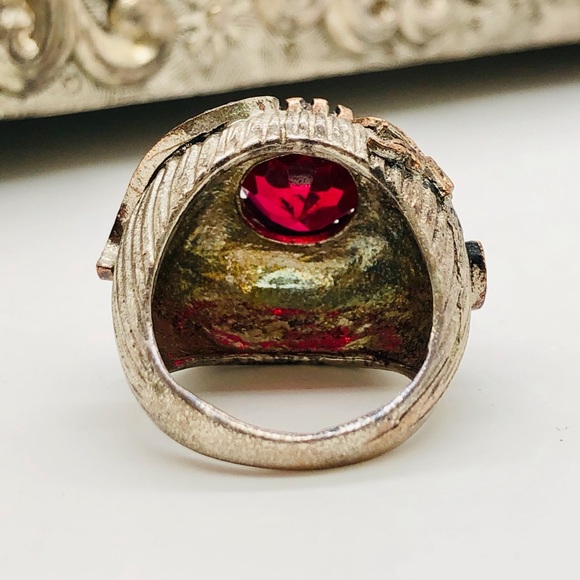 Rare Vintage Ornate Rhinestone Ring - Picture 10 of 16